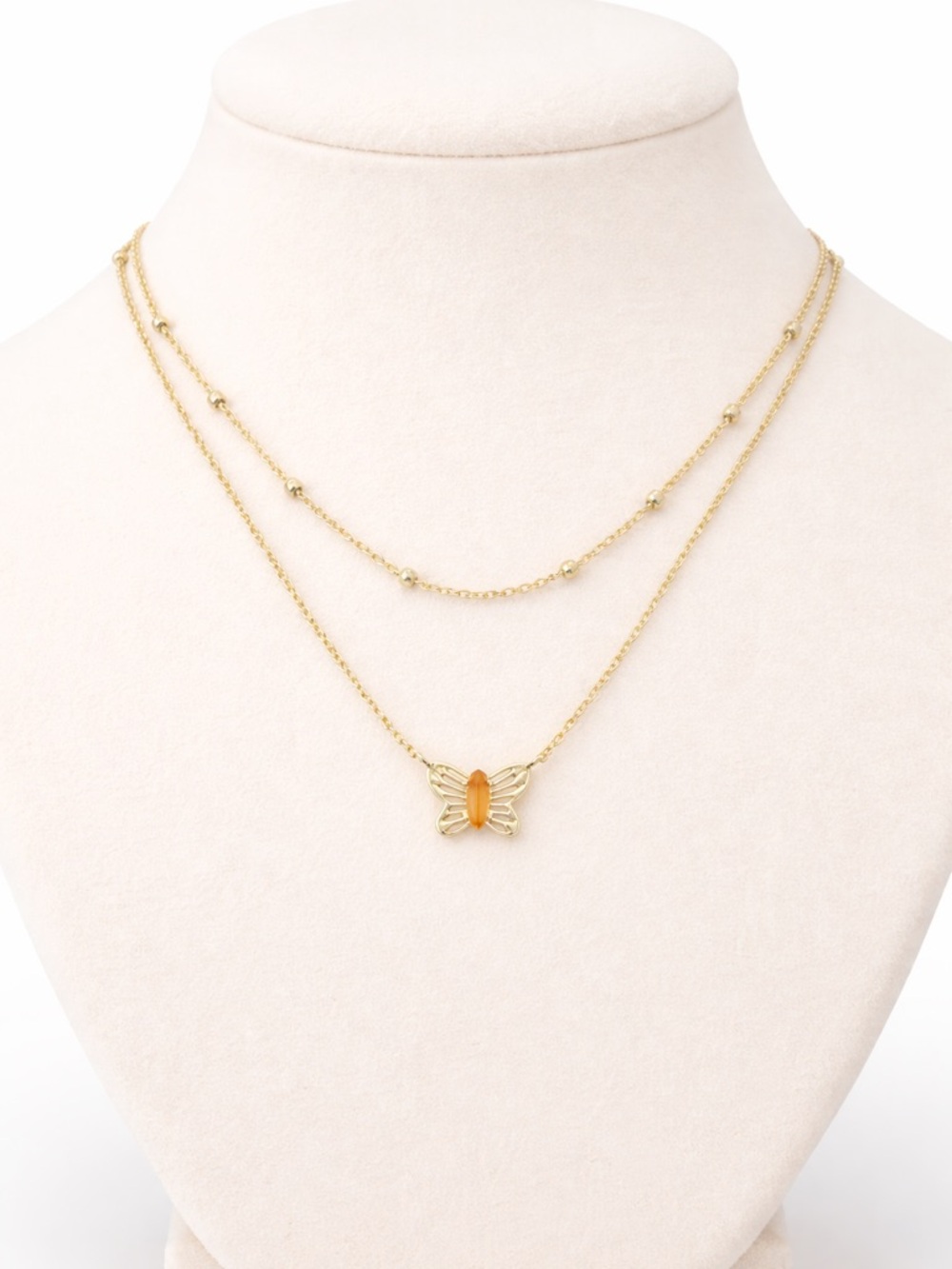 Kendra Scott Butterfly Multi-Strand Necklace in Coral Catseye - Picture 4 of 8